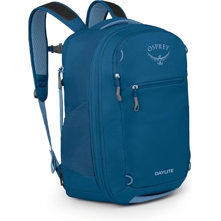 Osprey Daylite Expandable 26+6 Travel Pack, Blue OS | travel backpack, carry on bag, laptop sleeve, personal item, Blue color, OS size